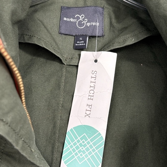 Market & Spruce olive green utility jacket with detachable hood, size S. NWT. - Picture 2 of 8